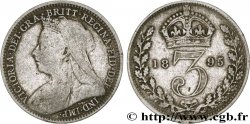 UNITED KINGDOM 3 Pence Victoria “Old Head” 1895 