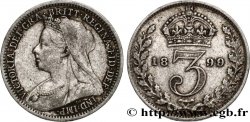 ROYAUME-UNI 3 Pence Victoria 1899 