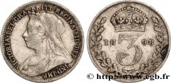REINO UNIDO 3 Pence Victoria “Old Head” 1898 