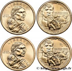 VEREINIGTE STAATEN VON AMERIKA Lot de deux monnaies 1 Dollar Jim Thorpe 2018 Philadelphie + Denver