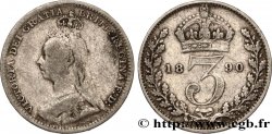 ROYAUME-UNI 3 Pence Victoria buste du jubilé 1890 