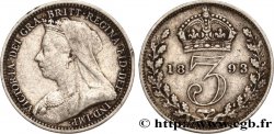 REINO UNIDO 3 Pence Victoria “Old Head” 1893 