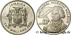 JAMAÏQUE 10 Dollars Proof Amiral Nelson 1976 Franklin SPL 