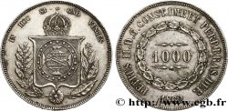 BRÉSIL 1000 Reis Empereur Pierre II 1862  TTB 