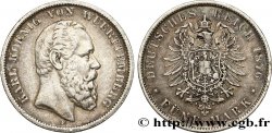 GERMANY - WÜRTTEMBERG 5 Mark Charles 1876 Stuttgart XF 