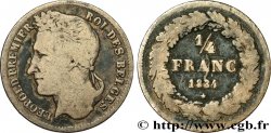 BELGIO 1/4 Franc Léopold Ier tête laurée 1834 Bruxelles