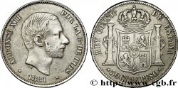 PHILIPPINEN 50 Centimos de Peso Alphonse XII 1881 Manille
