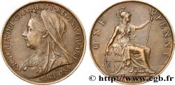UNITED KINGDOM 1 Penny Victoria “old head” 1900  XF 