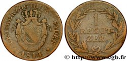 ALLEMAGNE - BADE 1 Kreuzer Grand-Duché de Bade manteau d’armes couronné 1814 Mannheim