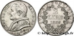 ITALIE - ÉTATS DU PAPE - PIE IX (Jean-Marie Mastai Ferretti) 2 Lire an XXI 1866 Rome SUP 