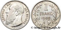 BELGIQUE 1 Franc Léopold II légende française variété sans point dans la signature 1909 