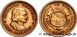COSTA RICA 2 Colones en or 1900  q.SPL 