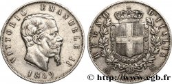 ITALIE 5 Lire Victor Emmanuel II 1869 Milan