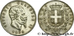 ITALIE 5 Lire Victor Emmanuel II 1874 Milan