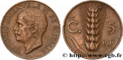 ITALIE 5 Centesimi  Victor Emmanuel III / épi 1919 Rome - R
