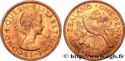 NUEVA ZELANDA 1 Penny Elisabeth II / oiseau Tui 1964 