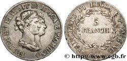 ITALY - PRINCIPALTY OF LUCCA AND PIOMBINO - FELIX BACCIOCHI AND ELISA BONAPARTE 5 Franchi 1807 Florence XF 