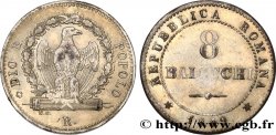 ITALIA - REPÚBLICA ROMANA 8 Baiocchi 1849 Rome MBC+ 