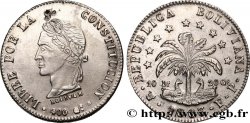 BOLIVIA 8 Soles Simon Bolivar 1863 Potosi AU 
