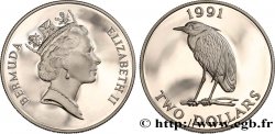 BERMUDES 2 Dollars Proof Héron 1991  SPL 