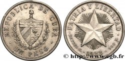 CUBA 1 Peso 1933  XF/AU 