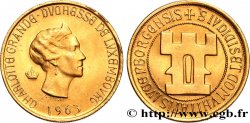 LUXEMBURGO Médaille en or Grande-Duchesse Charlottte, module de 20 Francs or 1963 Bruxelles