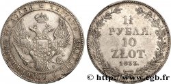 POLOGNE - ROYAUME DE POLOGNE - NICOLAS Ier 10 Zlote 1 1/2 Rouble 1833 Saint-Petersbourg TTB+ 