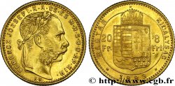 HONGRIE 20 Francs or ou 8 Forint François-Joseph Ier 1883 Kremnitz