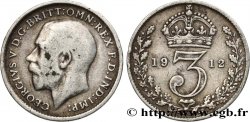 UNITED KINGDOM 3 Pence Georges V / couronne 1912 