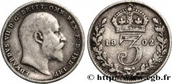 REINO UNIDO 3 Pence Edouard VII 1902 