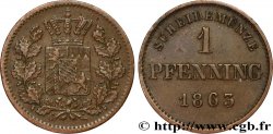 DEUTSCHLAND - BAYERN 1 Pfennig Royaume de Bavière, écu couronné 1863 