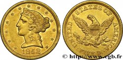 ÉTATS-UNIS D AMÉRIQUE 5 Dollars  Liberty  1852 Philadelphie SUP/TTB+ 