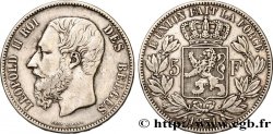 BÉLGICA 5 Francs Léopold II 1871 