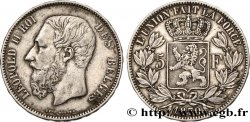 BELGIQUE 5 Francs Léopold II 1870 