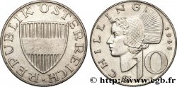 ÖSTERREICH 10 Schilling blason / femme du Wachau, région bordant le Danube 1965  VZ 