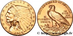 ÉTATS-UNIS D AMÉRIQUE 2 1/2 Dollars  Indian Head  1915 Philadelphie