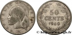 LIBERIA 50 Cents femme africaine 1960 Philadelphie