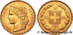 SUISSE 20 Francs Helvetia 1896 Berne