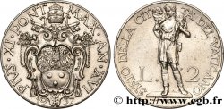 VATICANO E STATO PONTIFICIO 2 Lire armes du Vatican, pontificat de Pie XI an XVI 1937 