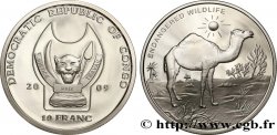 RÉPUBLIQUE DÉMOCRATIQUE DU CONGO 10 Franc(s) Proof Espèces en danger : dromadaire 2009  FDC 