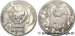 RÉPUBLIQUE DÉMOCRATIQUE DU CONGO 10 Franc(s) Proof Espèces en danger : éléphant 2007 