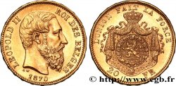 BELGIQUE 20 Francs Léopold II 1870 Bruxelles