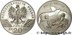 POLAND 20 Zlotych Proof Phoques 2007 Varsovie