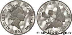 COOK ISLANDS 50 Dollars Proof papillon 1992  MS 