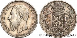 BELGIQUE 5 Francs Léopold II 1869 
