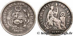 PERú 1/5 Sol “Liberté” assise 1866 Lima BC+/MBC 