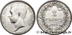 BELGIQUE 2 Francs Albert Ier légende française 1910 