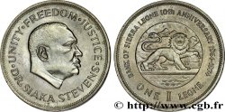 SIERRA LEONE 1 Leone 10e anniversaire de la Banque centrale de Sierra Leone 1974  AU 