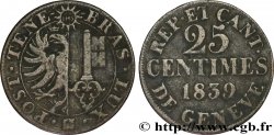 SUISSE - RÉPUBLIQUE DE GENÈVE 25 Centimes 1839  TB 