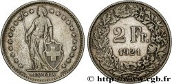 SUISSE 2 Francs Helvetia 1921 Berne